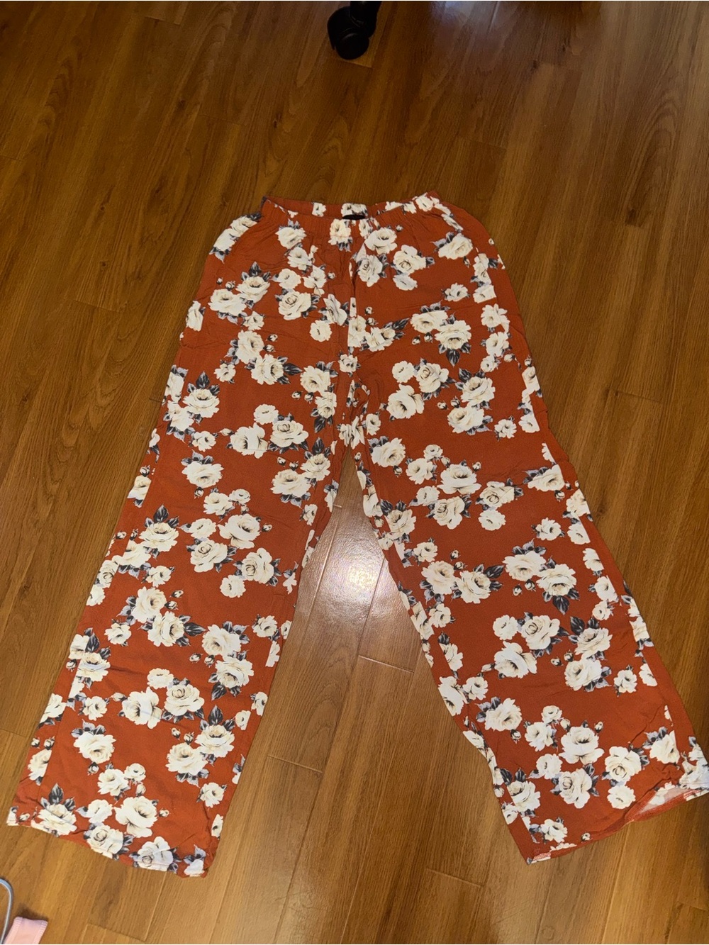 Rue21 Rust Orange Floral Wide-Leg Kids Pants